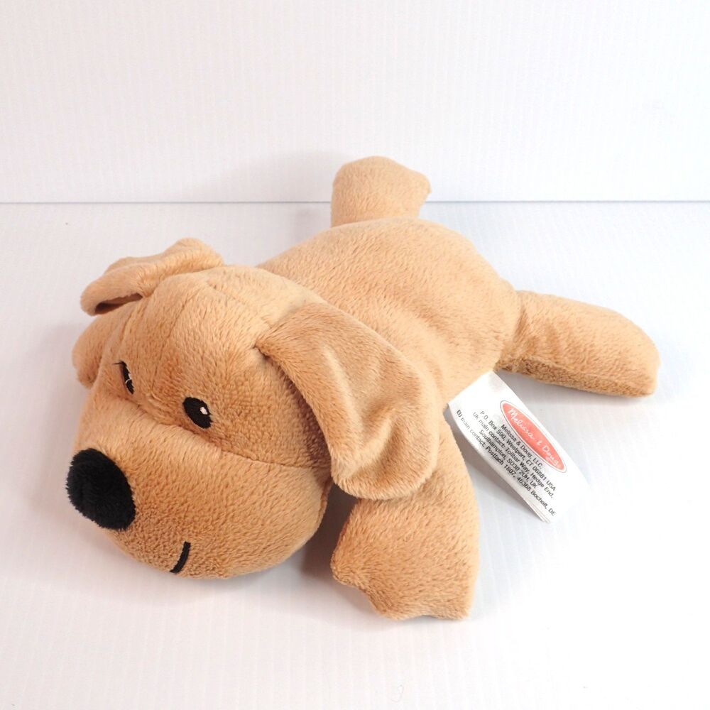 Melissa & Doug Flat Laying Brown Puppy Dog Plush Stuffed Animal 9"